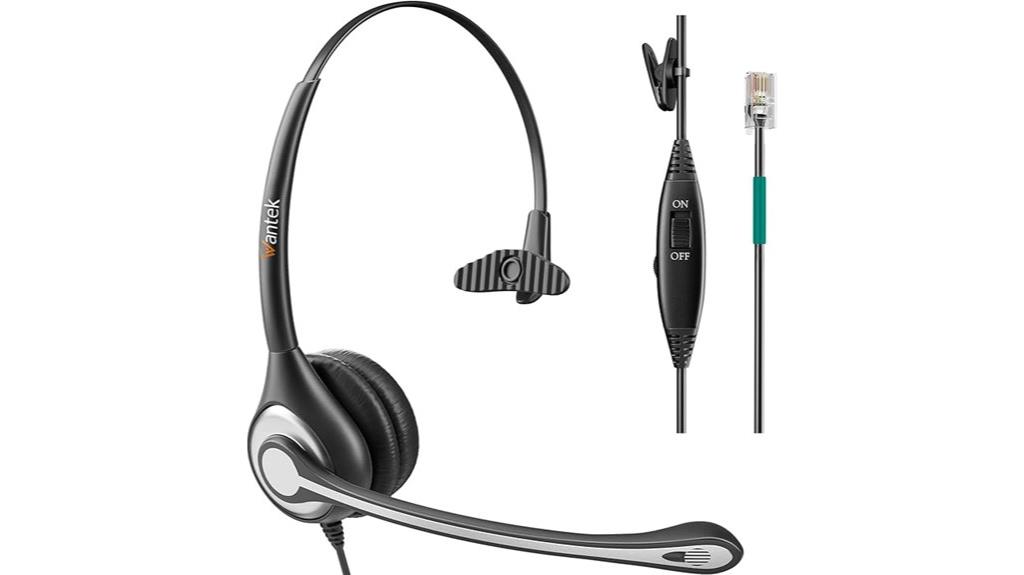wantek corded headset with noise cancellation
