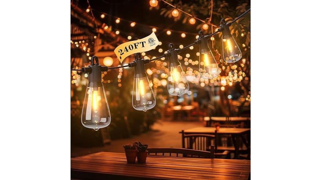 waterproof edison bulb string