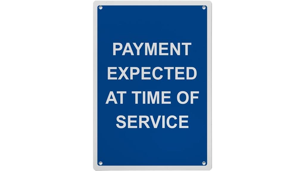 weatherproof osha payment sign