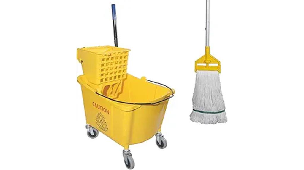 wheeled side press mop bucket