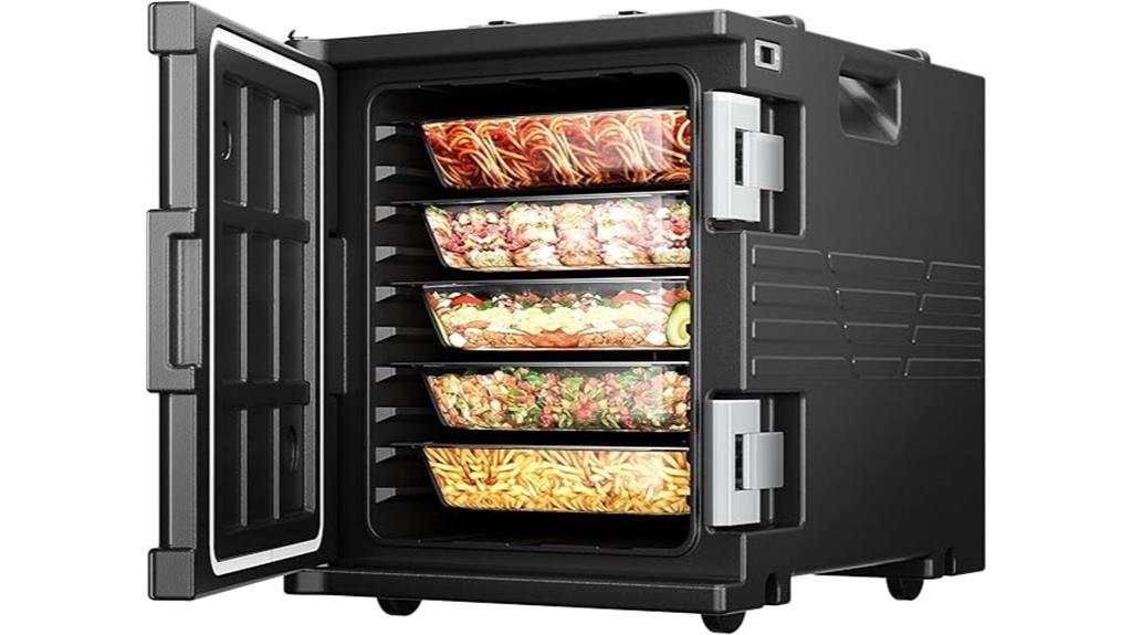 wheeled stainless steel food warmer