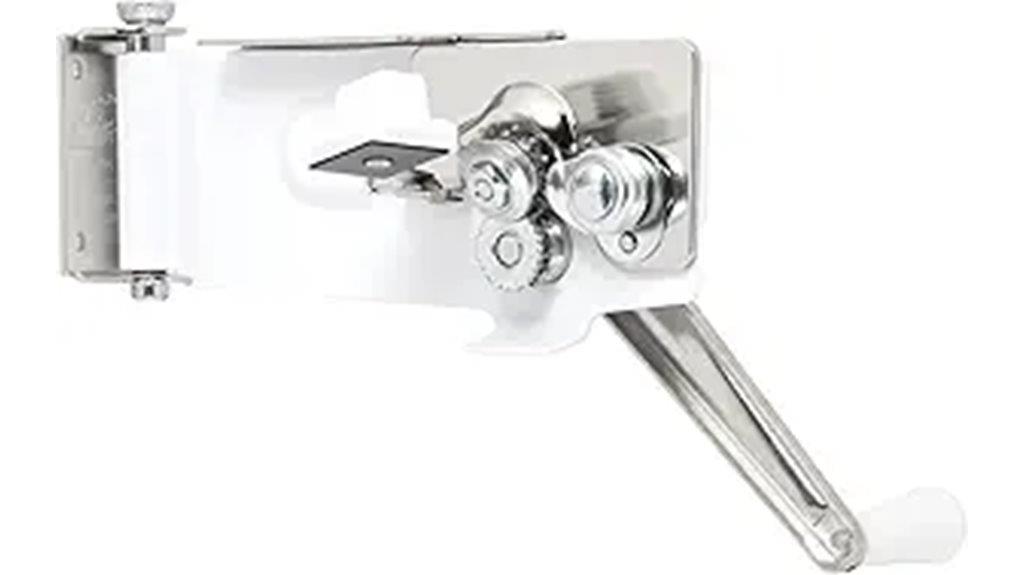 white steel manual can opener