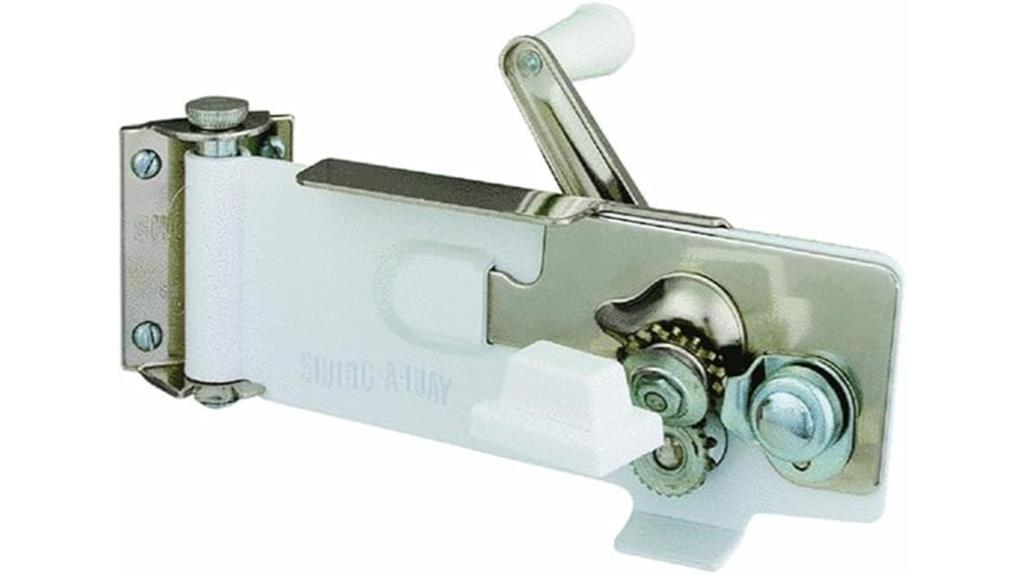white wall mounted can opener