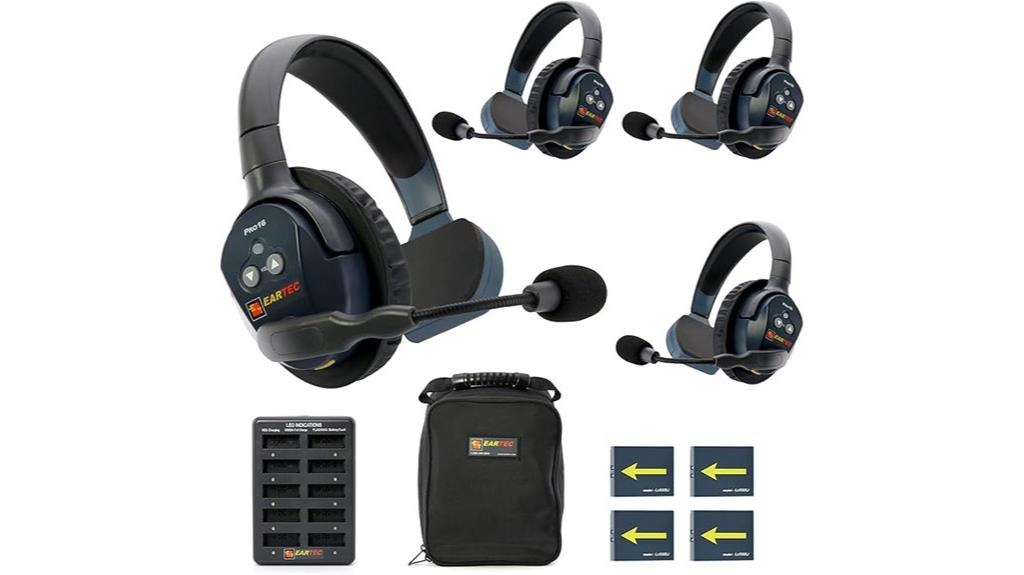 wireless intercom with four headsets