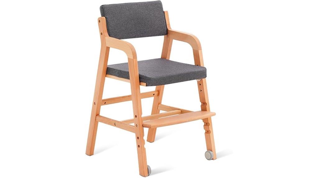 wooden adjustable high chair