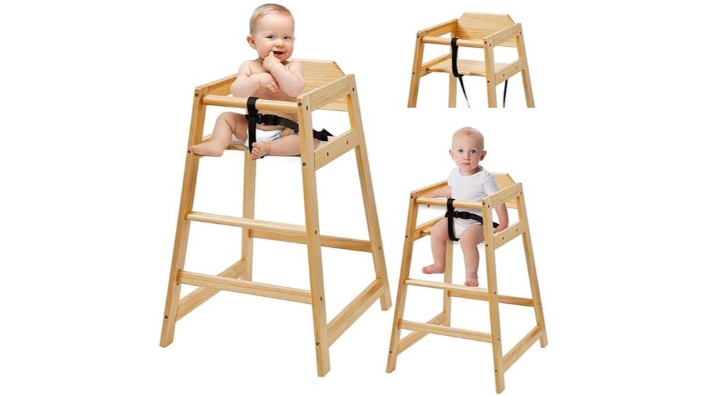 wooden baby high chair