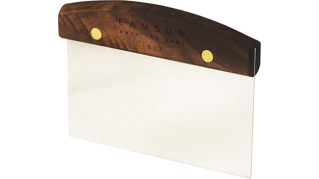 wooden handled dough scraper
