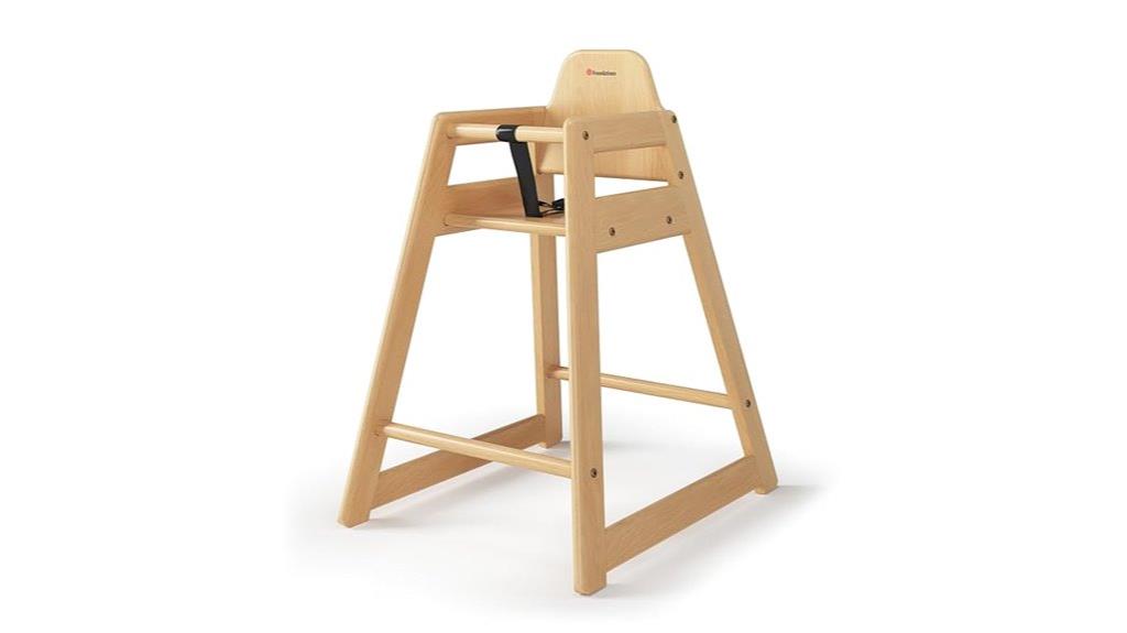 wooden restaurant highchair