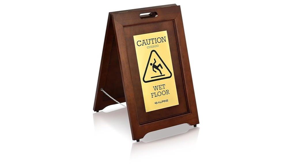 wooden sign bilingual safety