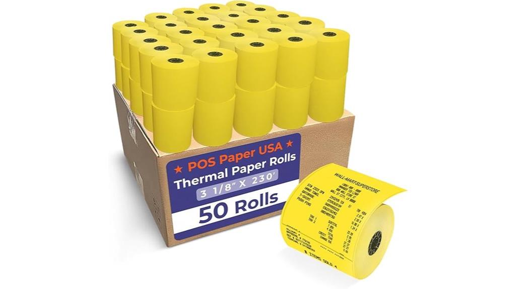 yellow thermal paper rolls