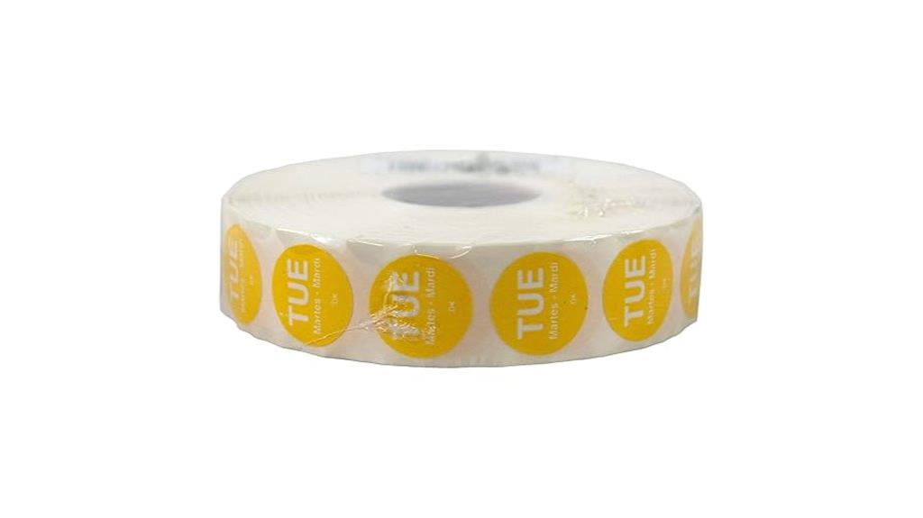 yellow tuesday day label