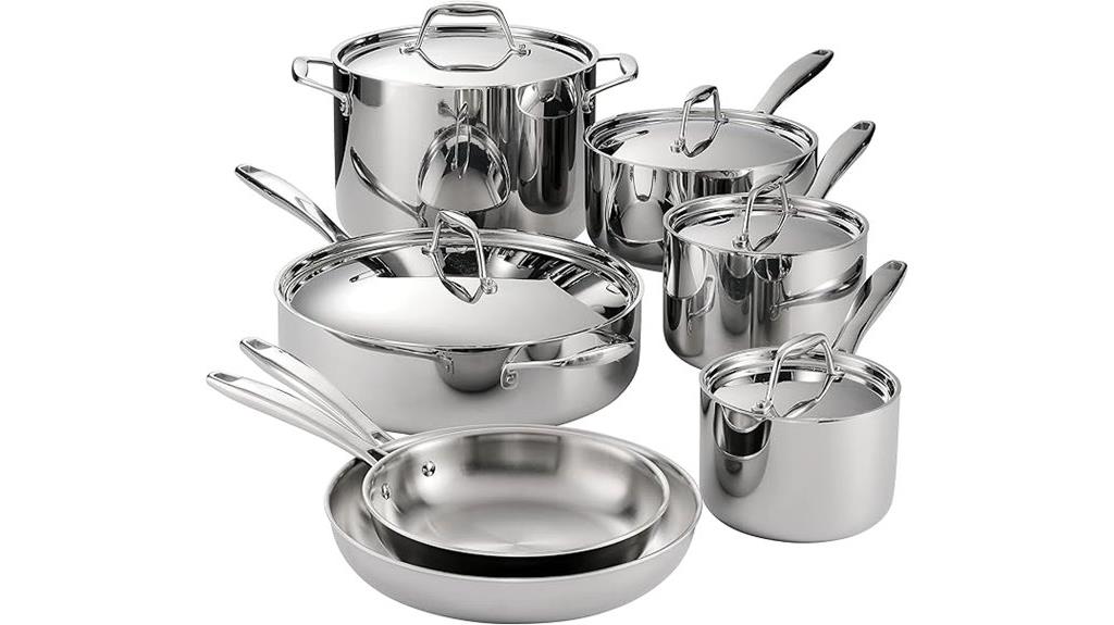 12 piece stainless cookware set
