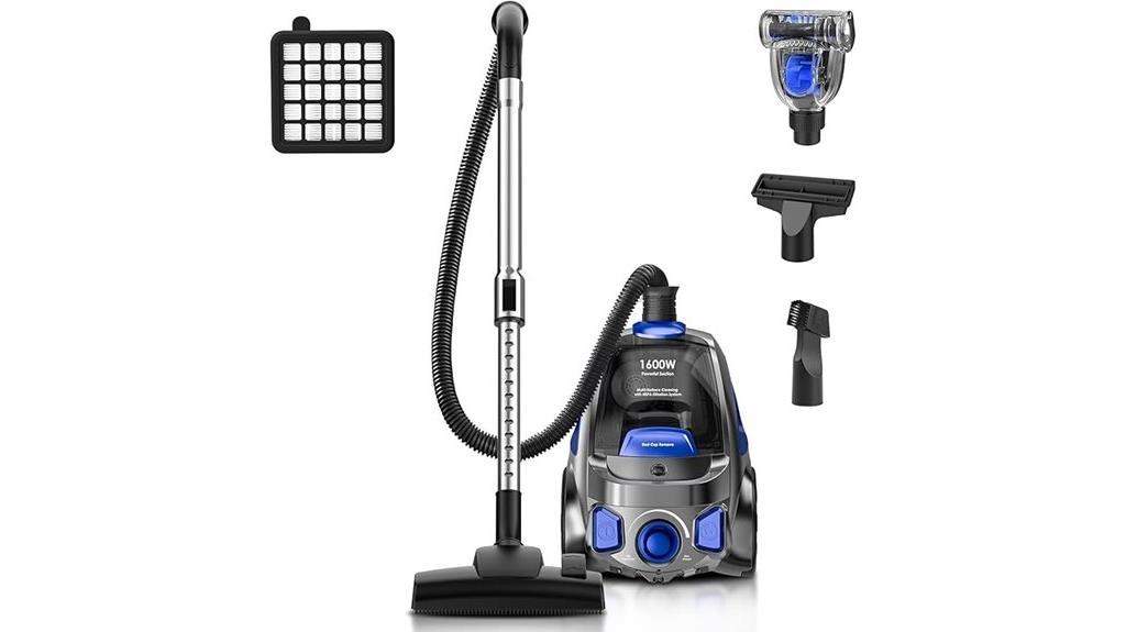 1600w cyclone bagless vacuum