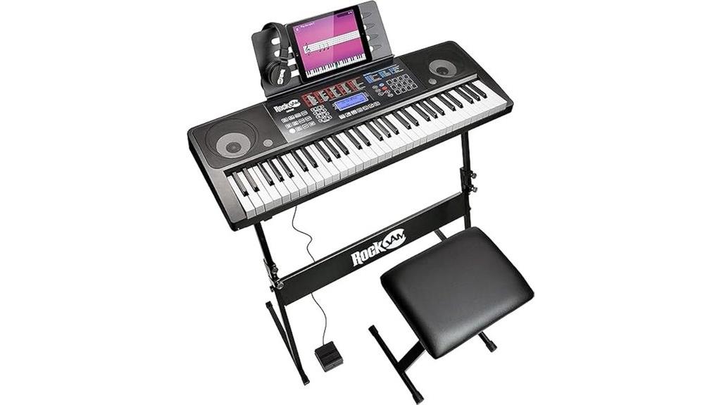 61 key digital piano bundle