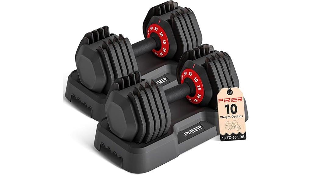 adjustable 55lb dumbbells