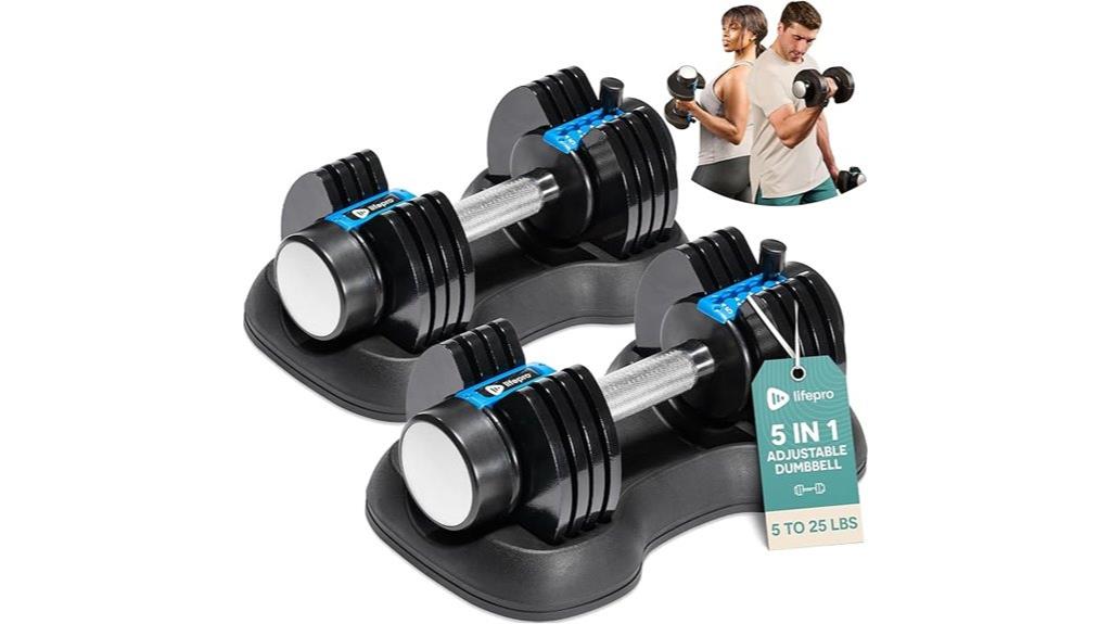adjustable dumbbells 5 in 1