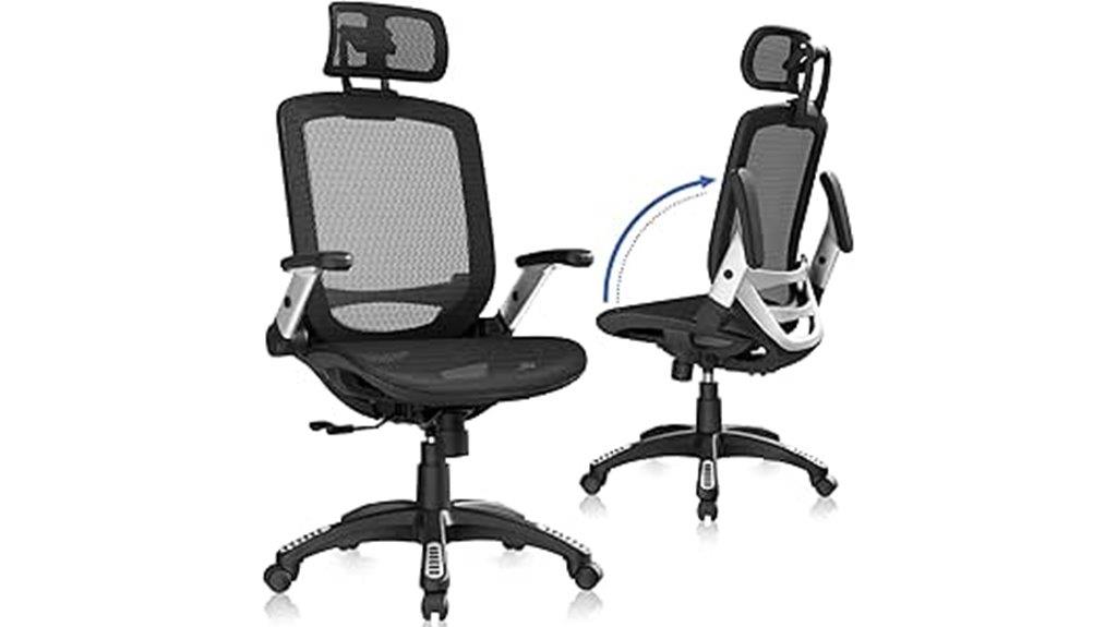 adjustable headrest flip arms