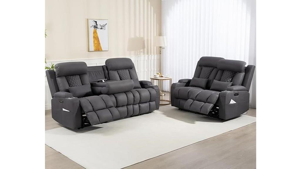 adjustable headrest reclining sofa