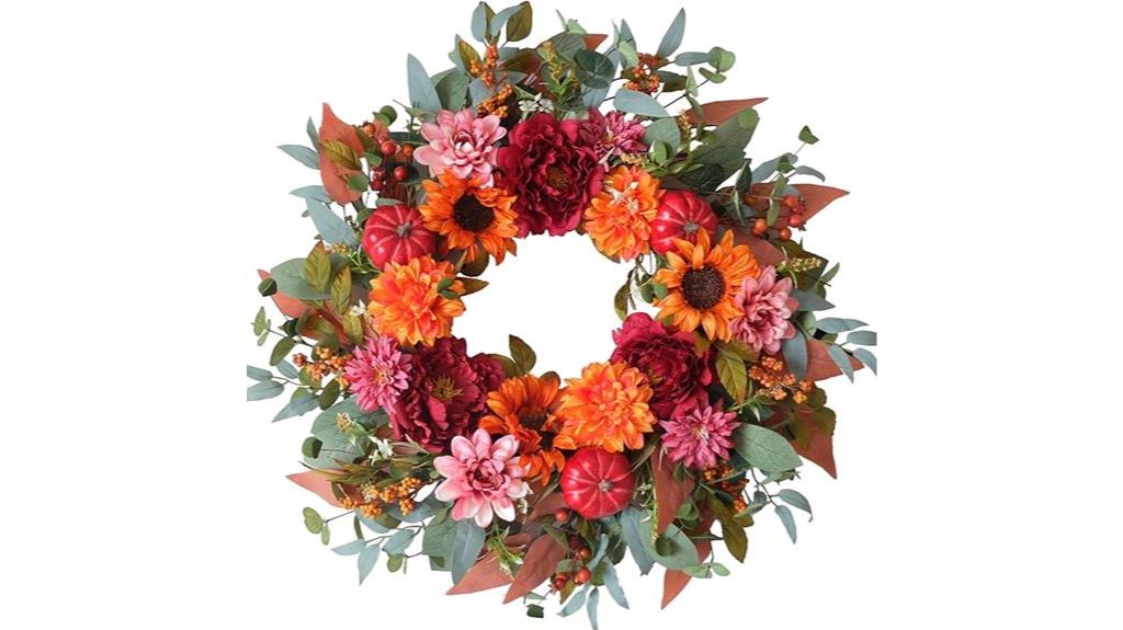 autumn floral door wreath
