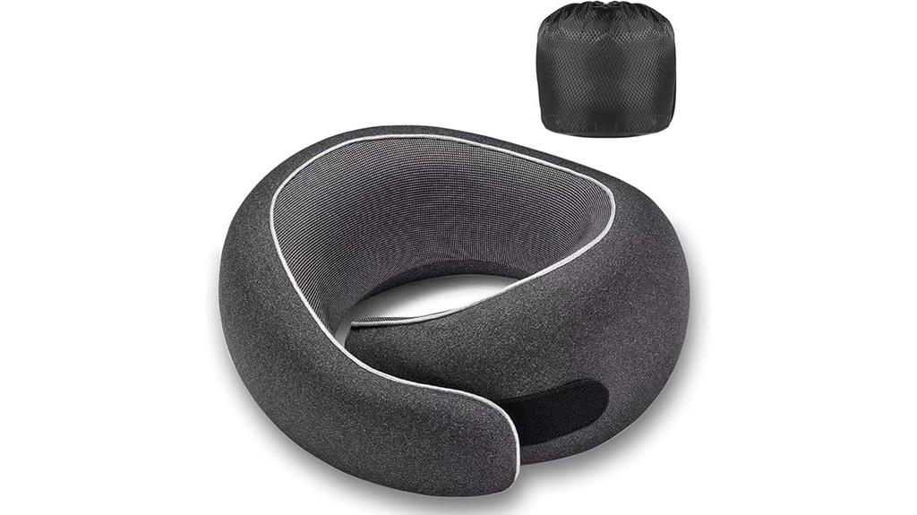 black airplane travel pillow