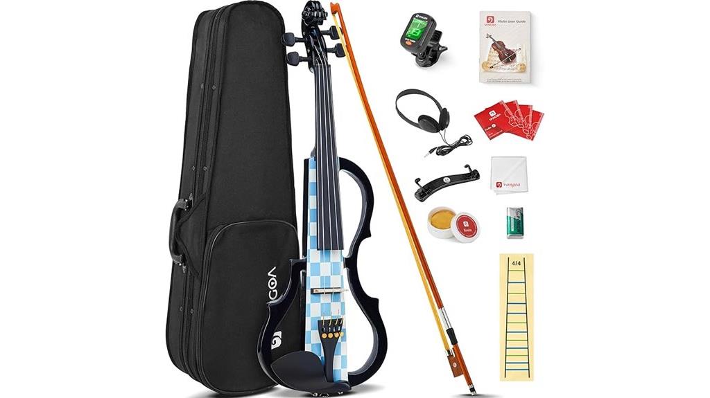 blue vichy electric violin