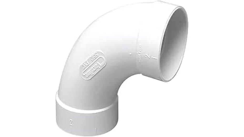 built in white sweep elbow