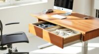 clutter free adjustable desk