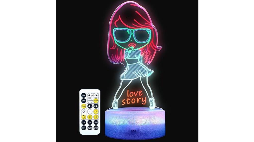 colorful singing girl night light