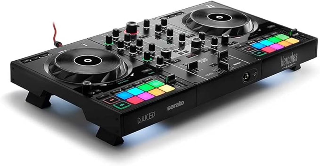 dj controller with two decks
