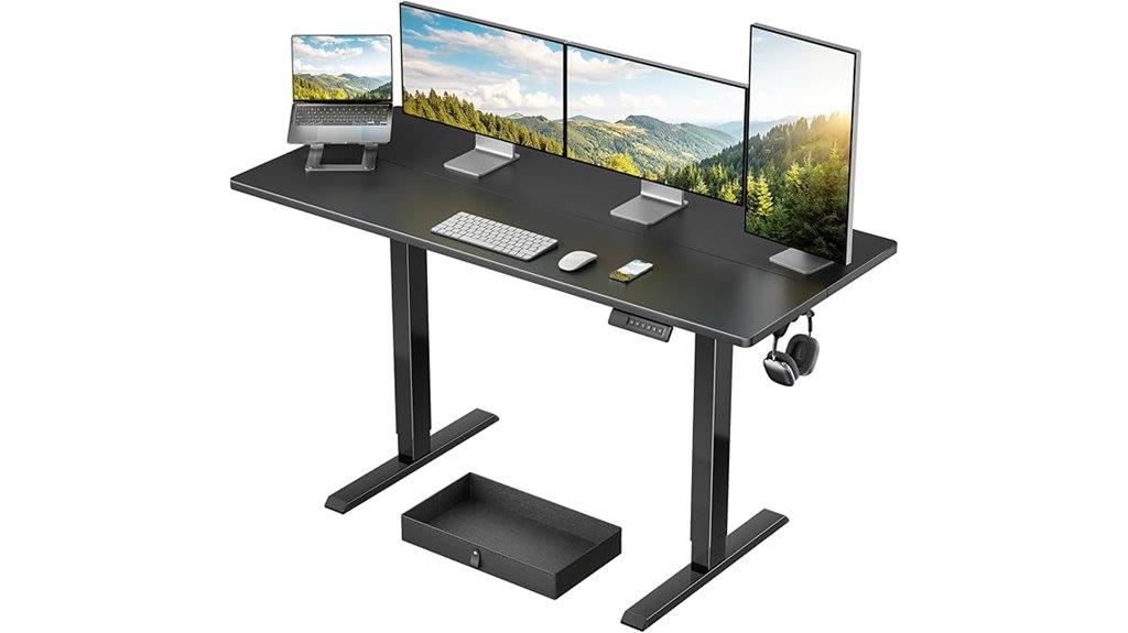 electric desk with drawer