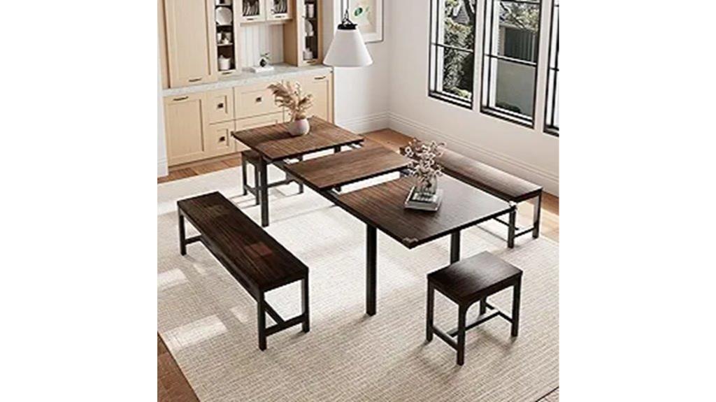 extendable espresso dining table