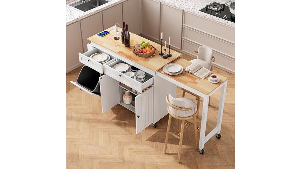 extendable kitchen island table
