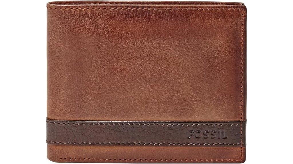 fossil men s leather wallet