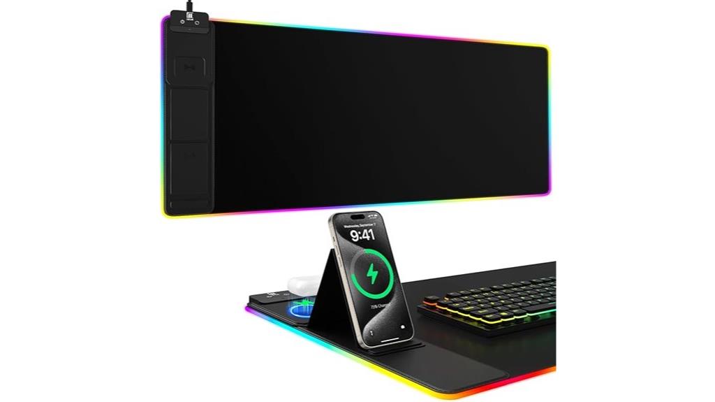 gaming mouse pad with phone holder