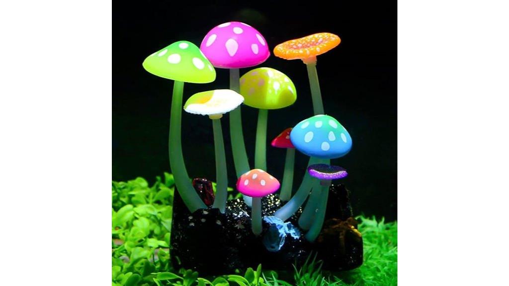 glowing artificial mushroom decor