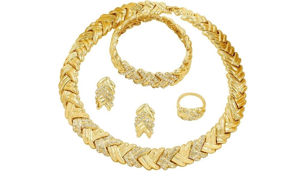 gold plated crystal jewelry