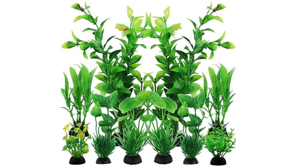 green aquarium decor set
