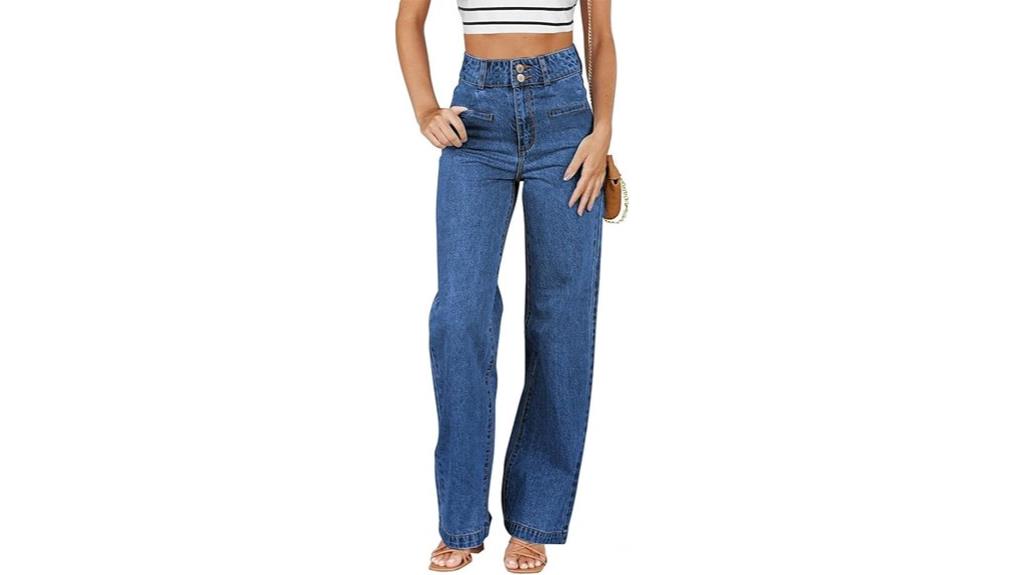 high waist straight jeans