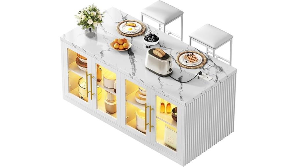 island with storage seating