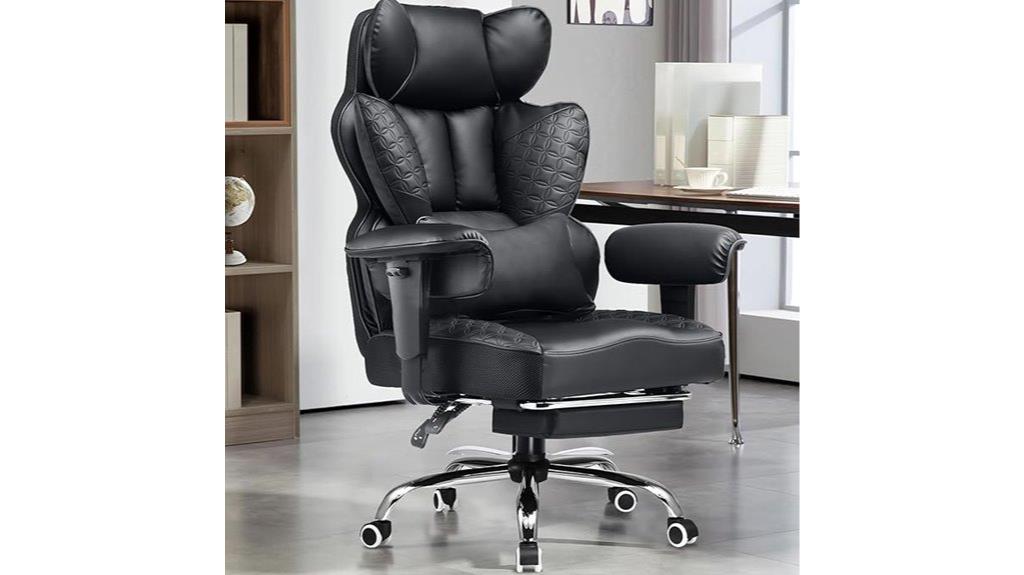 large gaming chair with footrest