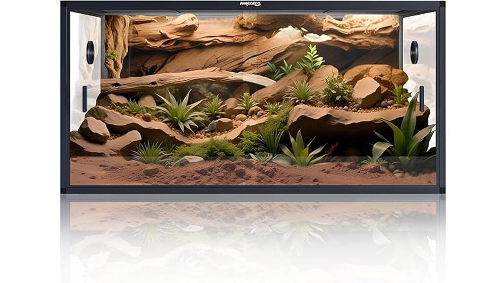 large reptile tank with sliding door
