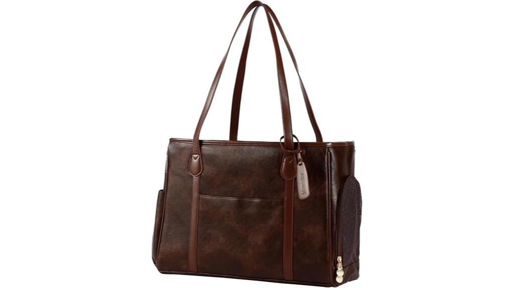 leather pet carrier bag