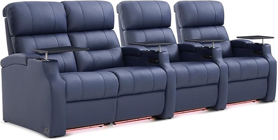 leather recliner ambient lighting