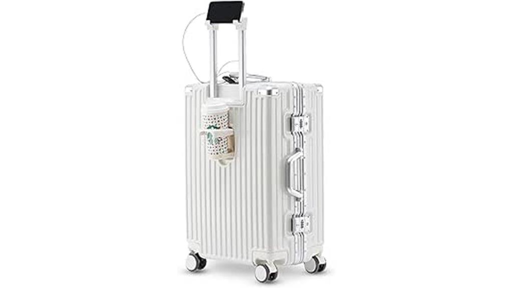 luggage with cup holder