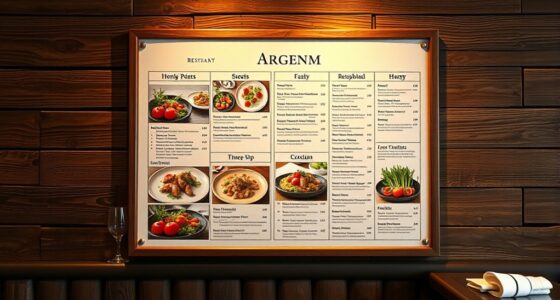 menu photo and copy standards