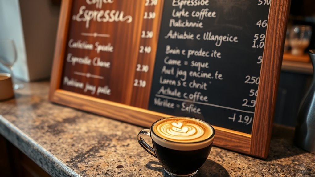 optimized espresso menu design