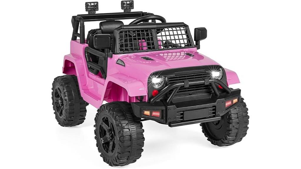 pink kids ride on truck