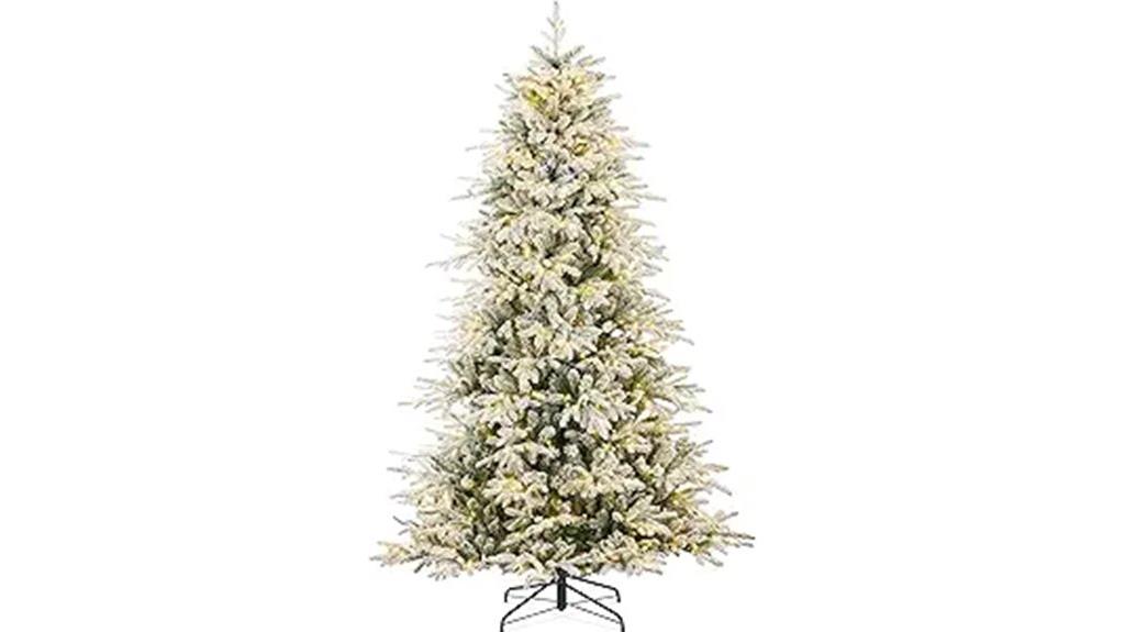 pre lit flocked christmas tree