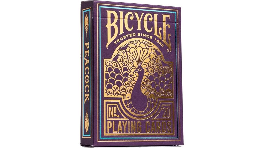 purple bicycle peacock cards