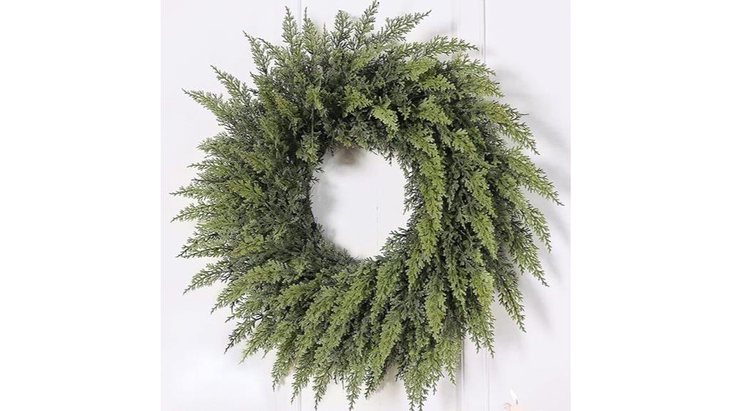 real touch cedar wreath